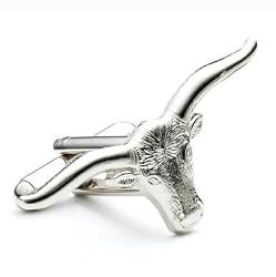 Longhorn Steer Cufflinks - Animal Themed Formal Wear - Cufflinks