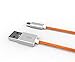 Pawtec Premium USB 2.0 A Male to Micro B USB Charger with Sync 480-Mbps, 3.3 Feet/1 Meter Nylon Braided Charger Cable (Tangerine Orange)