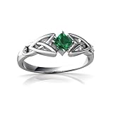 14K White Gold Square Created Emerald Celtic Knot Ring 31qNiYY 6pL. SL160 14K White Gold Square Created Emerald Celtic Knot Ring