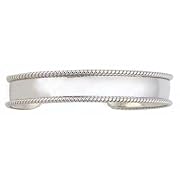 Rope Edge Cuff Bracelet in Sterling Silver