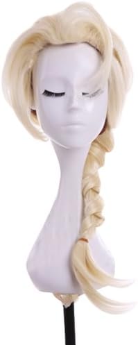 Amoiz Disney Animation Frozen Elsa Children's Wig Cos-play (Length: above 22in, yellow)