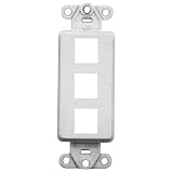 Leviton QuickPort Decora Plus - Wall mount plate - white - 3 ports