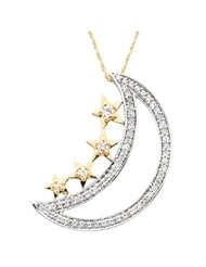 14K Two-tone Gold Diamond Journey of Dreams Diamond Pendant -- LIFETIME WARRANTY
