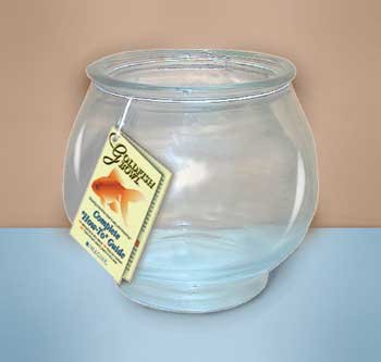 Imagine Gold Round Footed Fish Bowl 1 Gallon