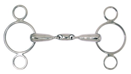 PFIFF Gebiss Doppeltgebrochene Dreifachringtrense, silber, 15,5 cm, 006048-70-155
