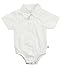 RuggedButts® Infant / Toddler Boys White Dobby Short Sleeve Button Up Bodysuit