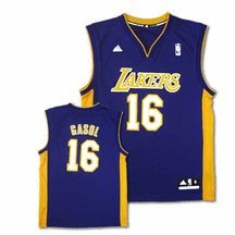 Adidas Los Angeles Lakers Pau Gasol Revolution 30 Replica Road Jersey Medium