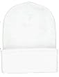 Long Knit Beanie Ski Cap Hat In White