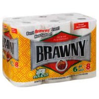 Brawny Big Roll Paper Towels, Pick-A-Size, White, 6 ct