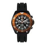 H3 Tactical H3 BS1 Chrono, Black w/Date, Blue, Orange Bezel, Black St