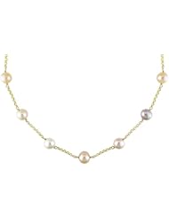 14k Yellow-Gold 8-8.5 MM Pink Freshwater Cultured Pearl Strand, 8.5"