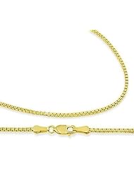 14k Yellow Gold Box Chain Solid Necklace 1mm