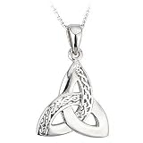 Sterling Silver Celtic Trinity Knot Pendant Necklace - Made in Ireland