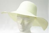 Womens Large Wide Brim Floppy Hat Beach Sun Church