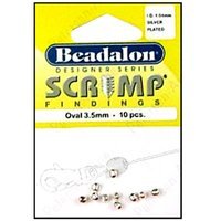 Beadalon Scrimp Oval 3.5mm Silver Plated 10 Piece 