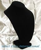 Black Velvet Necklace Bust Stand Jewelry Display 11"H