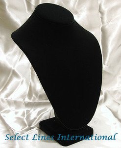 Black Velvet Necklace Bust Stand Jewelry Display 11