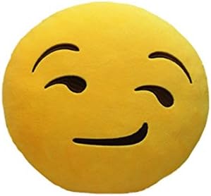 PopWave Emoji Smirking Symbol Whatsapp Icon Circle Cushions Plush Doll NANA12