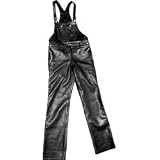 カドヤ：レザーオーバーオール パンツ K’S LEATHER ビッグサイズ ブラック 2233