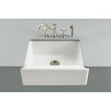 KOHLER K-6573-5U-0 Alcott Apron-Front, Undercounter Kitchen Sink, White