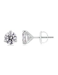 2 ct Solitaire Diamond Stud Earrings in White Gold