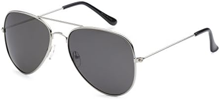 Classic Pilot Air Force Aviator Polarized Men Women Outdoor Fashion Hot Sunglasses (Silver)