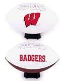 Wisconsin Badgers Full Size Embroidered Football - COLLEGE ATHLETICS Sports Merchandise