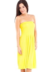 Strapless Nylon/Spandex Shirred  Dress