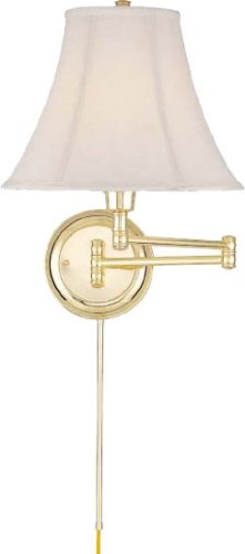 Charleston Polished Brass Swing Arm Wall Lamp - C7501PB