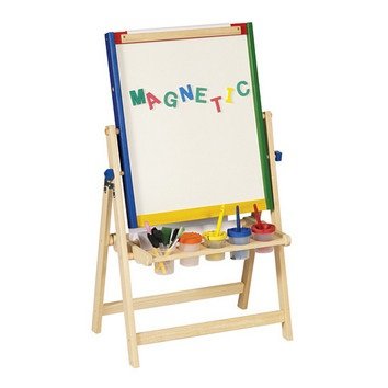 Image of Guidecraft 4-in-1 Childrens Floor Easel Material - Wood