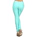 Womens Pull On Cotton Blend Color Jeggings Turquiose Large-X-Large