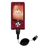 Einziehbares USB Kabel f�r Sony Ericsson w910i mit Hot Sync und aufladen Einsatzm�glichkeiten  von Gomadic mit TipExchange Technology