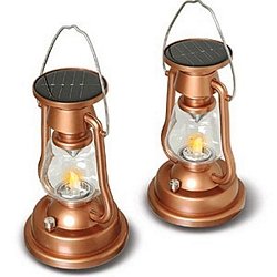 Copper Solar LED Lanterns (Set of 2) by 