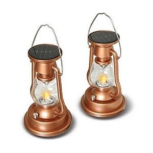 Copper Solar LED Lanterns (Set of 2) by 