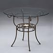 Paprika Gathering Table Pedestal in Vintage Amber with Decorative Stone Insets By Powell Furniture