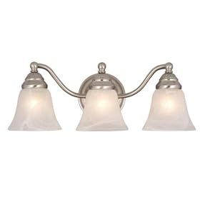 Standford - 3 Light Bathroom Vanity Lighting Fixture - Brushed Nickel - White Alabaster... by Vaxcel Lighting