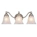 Standford - 3 Light Bathroom Vanity Lighting Fixture - Brushed Nickel - White Alabaster Glass - B7997