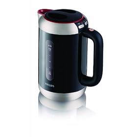 Philips - Pure essential - HD4686/90 - Bouilloire - noir/m�tal/rouge - 1.5L - 2400W