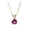 14k Yellow Gold 6mm Pink Tourmaline 4-Prong Pendant, 17" 14k Yellow Gold 6mm Pink Tourmaline 4-Prong Pendant, 17"
