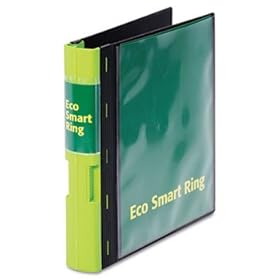 EcoSmart Ring View Binder, 2 Capacity, Black/Green