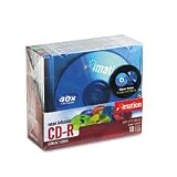 CD-R, 52X, 700MB/80 Minutes, Slim Neon Jewel Case, 10/Pack IMN15794