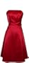 50's Strapless Satin Formal Bridesmaid Prom Dress Holiday Gown, Large, Red