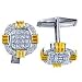 1 3/4 Carat G/VS2 Princess Certified Diamond Cufflinks in 18ct Solid Yellow/White Gold