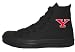 Converse Chuck Taylor All Star Hi Top Black Monochrome Youngstown State University Logo Red Canvas