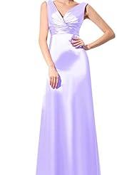 A-line V-neck Satin Lace Evening Dress/Mother-of-the-Bride Dress/Prom Dress/Party Dress/Wedding Dress 