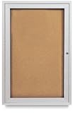 Enclosed Indoor/Outdoor Cork Bulletin Board - 18W x 24H, Indoor Board with 1 Door