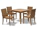 Kitchen & Housewares : Rattan Furniture and Teak 5 Piece Dining Set