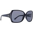 VonZipper Trudie Women's Casual Wear Sunglasses w/ Free B&F Heart Sticker Bundle - Black Gloss/Grey