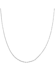 14 Karat White Gold 1-mm Long Cable Chain (18 Inch)