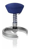 SWOPPER CLASSIC 3D-Aktiv-Bürostuhl Hocker Sitzpolster Normal, Farbe royal-blau, Fussring mit Metallgleiter, Feder MEDIUM, Basis Titan, Federfarbe blau (SWOP06T)